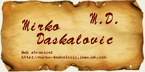 Mirko Daskalović vizit kartica